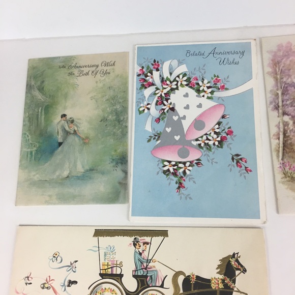 13 Used 1960s Vintage Anniversary Wedding Greeting Cards Scrap Book Art Collect - Picture 11 of 11